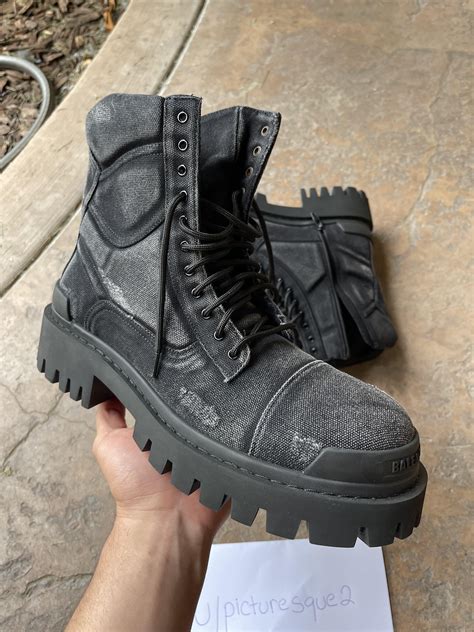 balenciaga strike boots distressed.